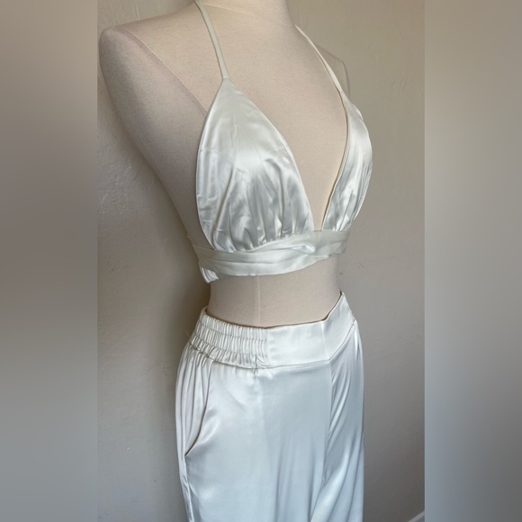 NEW Silky Coord Set- Tie Up Top, Blazer, and Pants - Picture 9 of 16